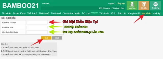 Cách Đổi Mật Khẩu Bamboo21 Dễ Dàng