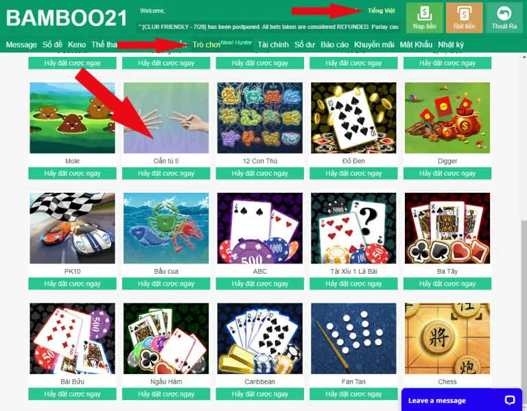 Game Oẳn Tù Xì BamBoo21