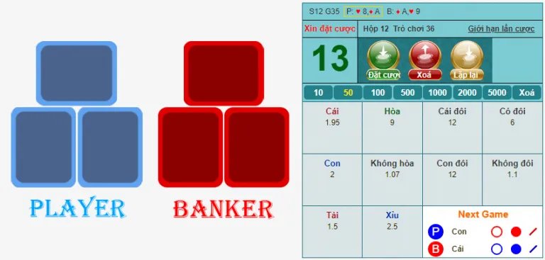 Giao Diện Game Bài E-Bacarat BamBoo21