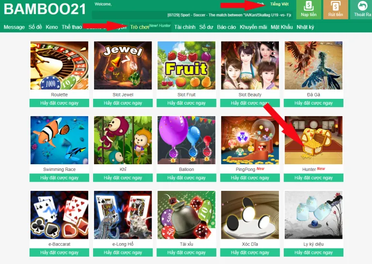 Game Hunter BamBoo21 3 Cách Vào Game Hunter BamBoo21
