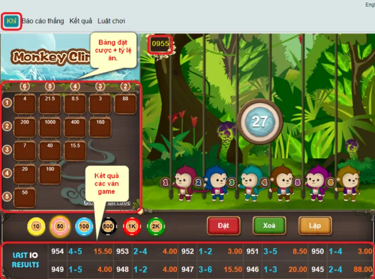 Game Khỉ Leo Dây BamBoo21 4 Giao Diện Game Khỉ Leo Dây BamBoo21