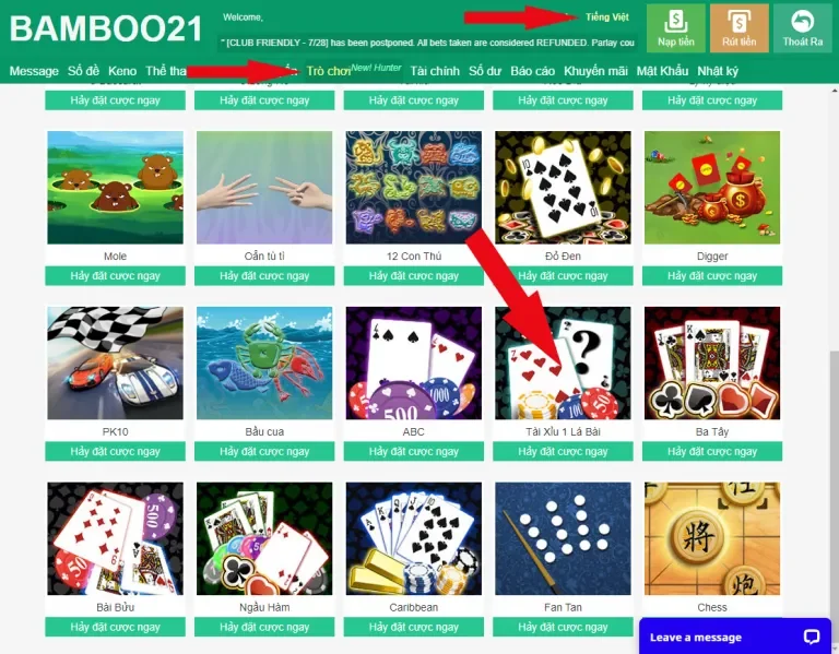 Game Tài Xỉu 1 Lá Bài BamBoo21 3 Hướng Dẫn Vào Game Tài Xỉu 1 Lá Bài BamBoo21